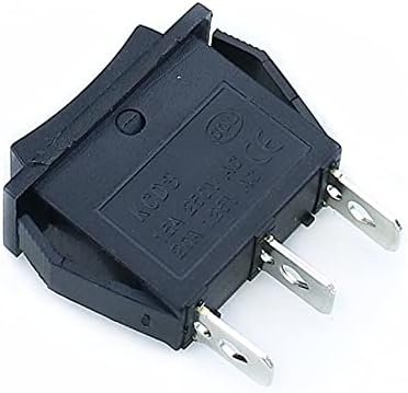 ZLAST 5PCS KCD3 Rocker Switch 15A/20A 125V/250V OUN-OF-ON 3 Позиција 3 Пин Електрична опрема за напојување црно