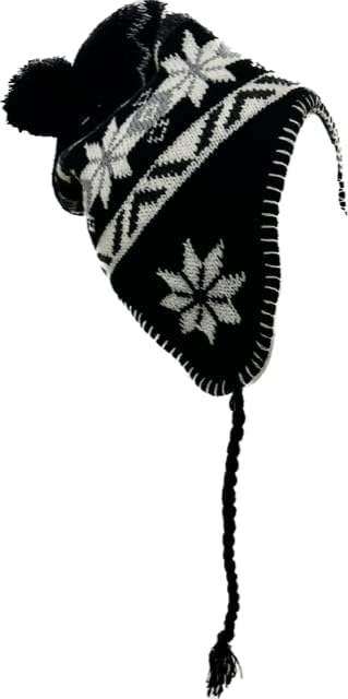 Перуанска Плетена Капа Со Капачиња за Уши, Зимско Руно Пом Пом Топло Плетено Капаче. Унисекс за Пешачење Скијање Сноуборд