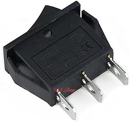 PCGV 5PCS KCD3 Rocker Switch 15A/20A 125V/250V OUN-OF-ON 3 Позиција 3 Пин Електрична опрема за напојување црно