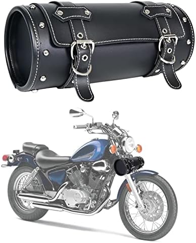 QJBomto Моторцикл ПВЦ торба со алатки за кожа -Универзална торба за вилушка, моторцикличка торба со моторцикл алатка торба мотоцикл ролна