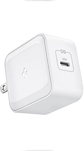 USB C Charger, Spigen 30W USB-C адаптер за напојување, GAN II Компактно и преклопно брзо полнење за Pixel 7 Pro 6 MacBook Air