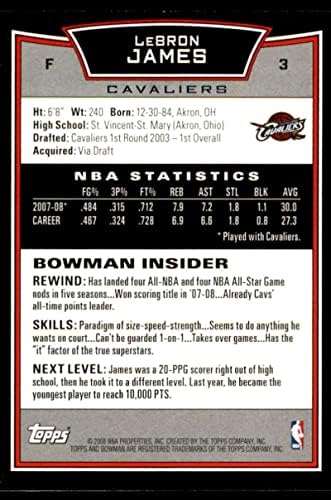 Lebron James Card 2008-09 Bowman 3