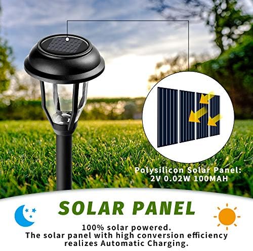 Solpex 8 пакувања светла соларна патека, светла соларна патека водоотпорни, соларни градинарски светла на отворено за градина, двор, патека, пејзаж,