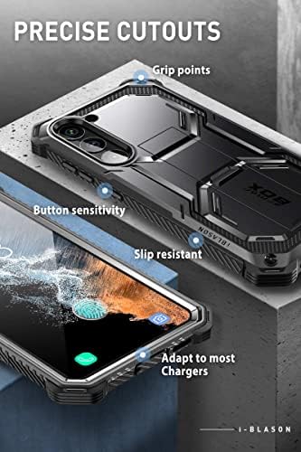 I-Blason Оклоп За Samsung Galaxy S23 Случај Со Вграден Заштитник На Екранот, [2 Предни Рамки] Целосно Тело Солиден Случај Против Лизгање Браник Со Kickstand &засилувач; Појас Клип Фут