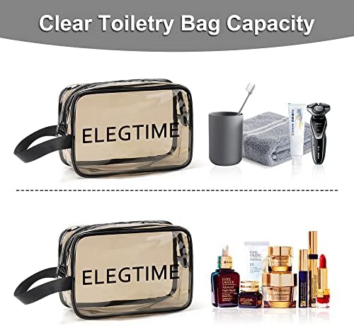 Елегантни Чисти Тоалетни Кеси за Тоалети Со Патент, Големи Чанти За Шминка За Жени Патуваат Најважни Водоотпорни, Јасни Козметички Кеси Организатор