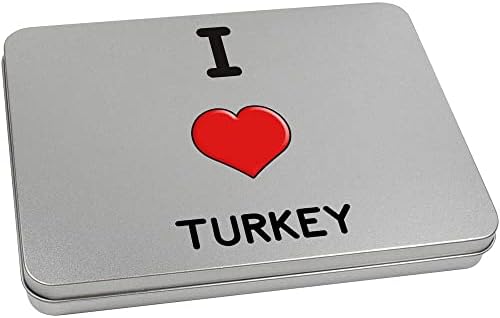 Азиеда 80мм „Ја сакам Турција“ метална кутија за складирање/складирање/кутија за складирање