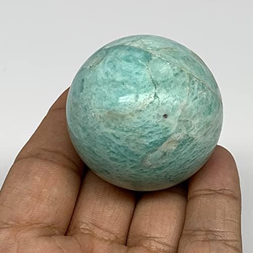 Watangems 104.8g, 1,7 , мал скапоцен камен на амазонитска сфера од Мадагаскар, рачно изработен, колекционерски, кристал, Б15847