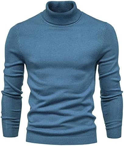 Dudubaby есен и зимска нова машка џемпер за џемпер на вратот, цврста машка маица