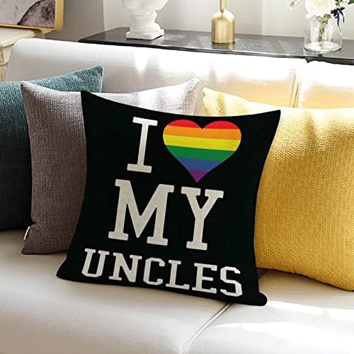 Виножито гордост геј лезбејски ист пол ЛГБТК фрлање перница за перници Јас ги сакам моите геј чичковци Перница кутија Перница за покривање на Денот на вineубените, д