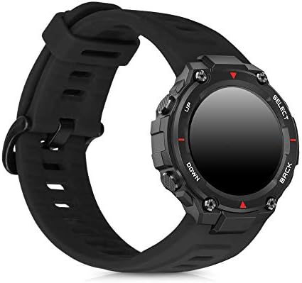 KWMobile Watch Bands компатибилни со Huami Amamfit T -Rex - Сет на ленти од 2 замена на силиконски опсег - црна/темно сина боја