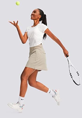 G Постепено голф Скортс здолништа за жени со 5 џебови со високи лесни здолништа со високи половини за тенис