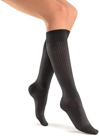 Јобст сософт Компресивни Чорапи, 8-15 ммхг, Високо Колено, Ребрести, Затворен Прст