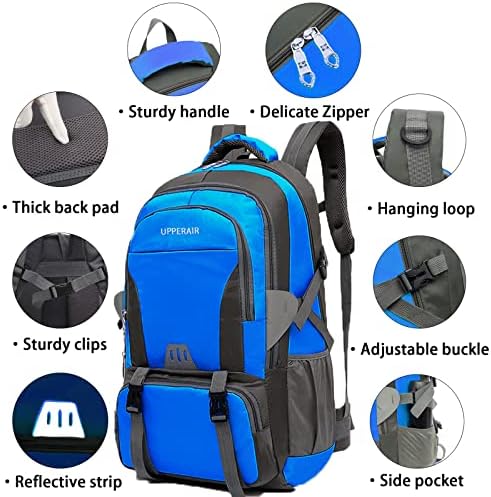 Ранец за пешачење со високи 60Л Кампување дневен пакет водоотпорен лесен ултралајт за патувања на отворено, пакети за патувања за мажи жени