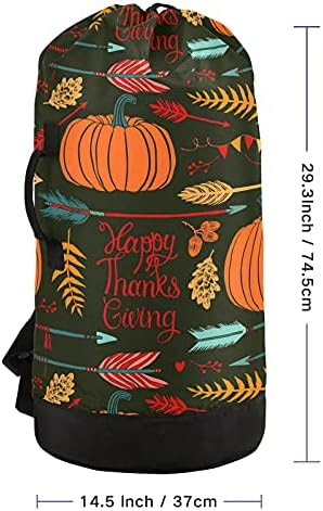 Среќен Денот на Благодарноста Торба За Перење Тешки Перење Ранец Со Ремени За Рамо Рачки патување торба За Перење Врвка Затворање