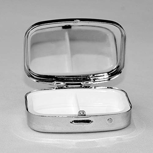 Симпатична цртана боја на полжав квадрат мини пилула кутија за патувања медицина метал организатор пилула кутија со огледало