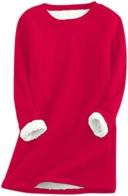 Падот на екипажот џемпер со џемперки за задебелување на вратот за задебелување на кошулите Божиќно печатење лабава фит блуза за жени за жени