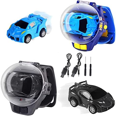Mini Watch Далечински управувачки играчки за автомобили, 2,4 GHz Watch Watch Racing Car играчка со USB полнење цртан филм РЦ мал