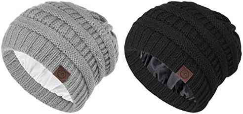 Zando женски капа за жени, жени, жени сатен, наредени грав за жени, мажи за зимски капи за жени плетени капи.