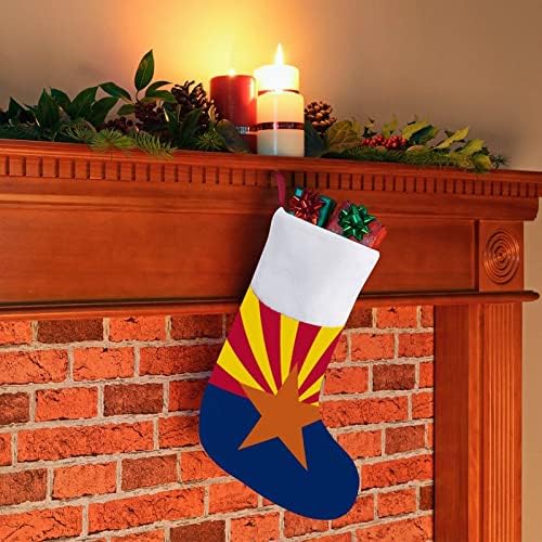 Државно знаме на Аризона, црвени Божиќни празници за одмор дома украси за Божиќно дрво што виси чорапи