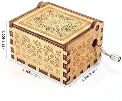 Дедо до внук Тематска музичка кутија, дрвена врежана музичка кутија подарок за годишнина од роденден