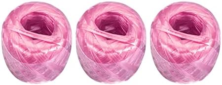 Rebower Polyester најлон јаже [за пакување во пакување на домаќинства DIY] -150m / 492ft / 3roll Пластика, розова