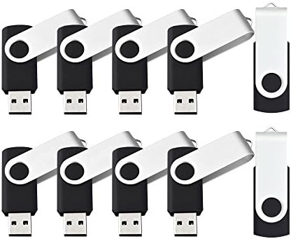USB дискови 10 пакувања FGLOOY 4 GB најголемиот дел од блицните погони за зачувување на мемориски стапчиња за компјутер со LED светло црно