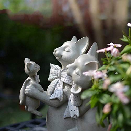 Лиуши смола мачка семејна фигура декорација подарок смола статуа статуа украс гроздобер дизајни за рачно
