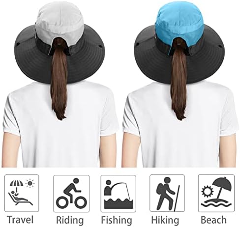 Iyebrao 2 пакет женски конска опашка Сонце капа УВ заштита корпа капи со преклопување широк оброк лето буни плажа капа за риболов пешачење пешачење