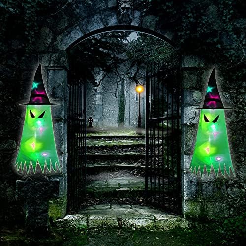 Yiisu ifbi20 градинарска декорација Блескава за Ноќта на вештерките за празници за вештерки LED светла капаче за капаци на вештерки