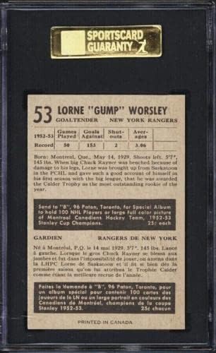 1953 Паркхурст 53 Лорн „Гумп“ Ворсли Дебитант картичка SGC 9 нане ~ Ниско население - хокејски картички за дебитант