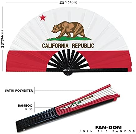 Знаме на калифорнија Американски Државен Преклопен Рачен Вентилатор, Американски Држави Знаме Голем Бамбус Рачен Вентилатор, Најдобар Издржлив