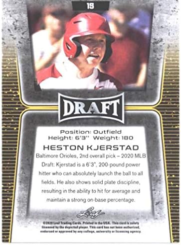 2020 LEAF DRAFT #15 HESTON KJERSTAD BALTTIMORE ORIOLES MLB BASCHBALL CARD NM-MT