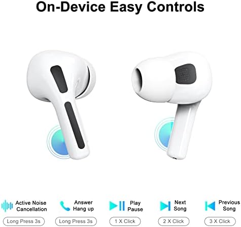 Безжични Слушалки Хибридно Активно Поништување На Бучава Bluetooth 5.3 Вистински Bluetooth Слушалки Со Случај За Безжично Полнење 4 Mic Повик
