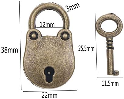 Gbstore 3 парчиња метална мини мечка глава Гроздобер антички стил на лопатка за накит за накит за градите со клуч со клуч