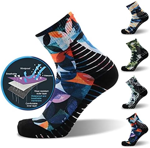 Meikan водоотпорни чорапи, унисекс дигитално печатење за дишење за пешачење за пешачење