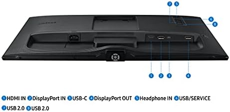 Samsung ViewFinity S60UA серија 24-инчен WQHD монитор, 75Hz, IPS панел, USB-C, HDR10, штанд за прилагодување на висината, интелигентна