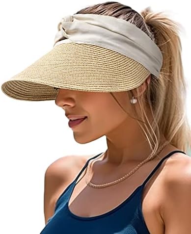 Слатко сонце визир капи за жени плажа лето сонце капа широко сонцето сонце за жени што може да се преклопи 50 женски визир со голема