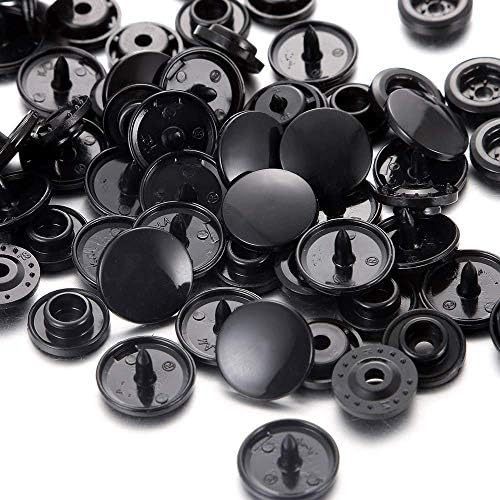Копчиња за пластични прилепувања Snaps големина 20 T5 црни копчиња за крзно за крпа за пелена/копчиња/биб/песни/влошки за мама/крпи од непрекинато