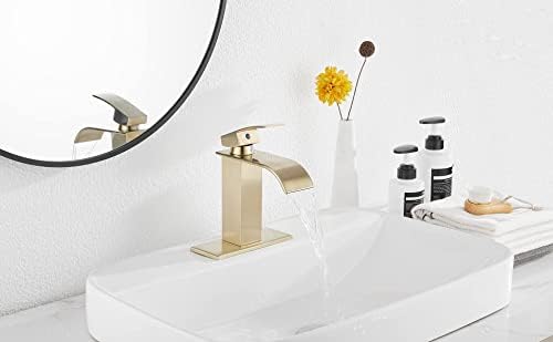 Четкана златна бања тапа ggstudy водопад бања мијалник за мијалник палуба монтирање единечна рачка 1 дупка бања суета тапа со