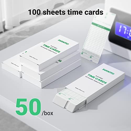 Временски картички SVANTTO, двострани, 100-броеви, 7,4 x3.4, формат на прекувремена работа