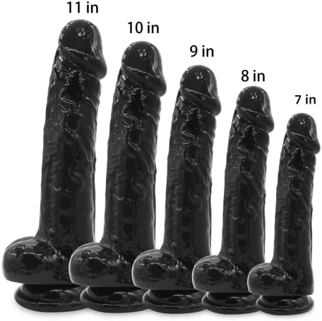 Реално вшмукување чаша дилдо за жени секс играчки - Gephonsi црно големи густи дилдо возрасни играчки за жени задоволство мажи анална игра, 9 инчи