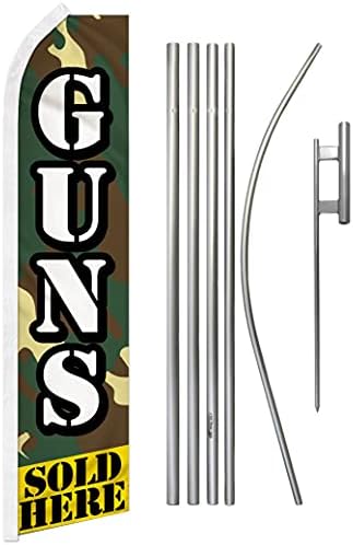 Пиштоли продадени тука Swooper Рекламирање знаме и комплет за пол - Совршен за продавница за пиштоли, армиски суфицит, тактичка продавница,