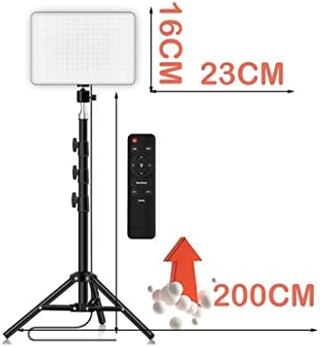 PDGJG EU Plug LED 2700K-5700K Видео Пополнете Светлосна табла со осветлување со статив за статив за долга рака за поток во живо