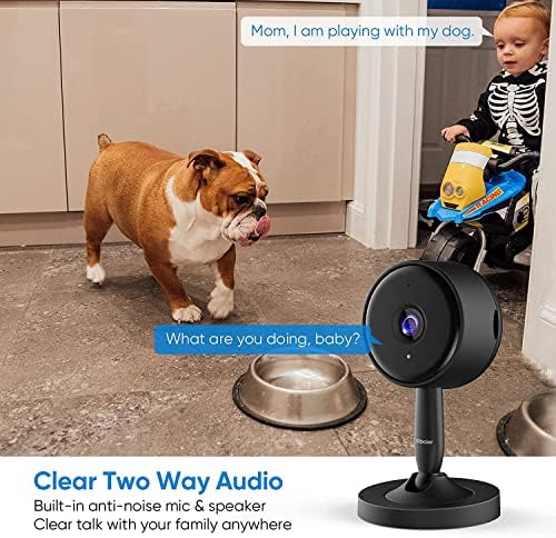 [2022 Ново] Внатрешна Безбедносна Камера, Rbcior1080p Wifi Домашна Камера За Бебе Дадилка Куче Мачка Со Апликација, Ноќно Гледање, 2-Насочно
