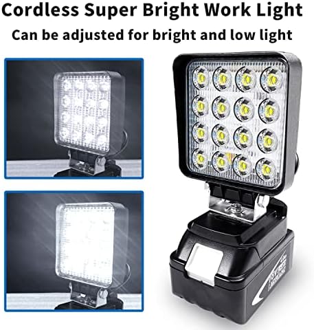 Безжична LED градежна светлина за Makita 18V работна светлина батерија 48W 3000lm LED светло за поплавување на работно место, осветлување