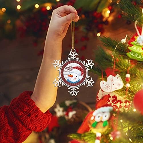 Божиќни украси за снежни луѓе за дрво е зимско време Божиќни украси подароци starsвезди гроздобер црвен метал снегулка Божиќно