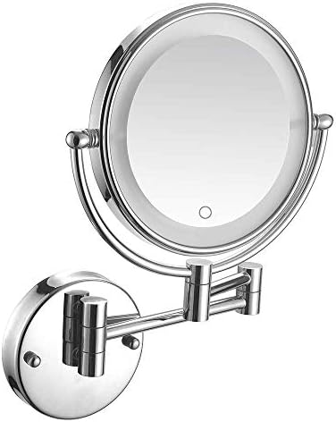 ЛИАНКСИАО-Ѕид Монтирање Шминка Огледала Зголемување Двострани Бања Бричење Козметички Огледало Допир Прекинувач Ѕид Огледала Со Приклучок