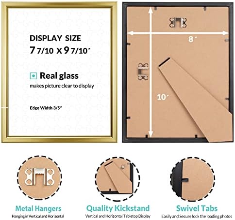 Lavie Home 8x10 Рамки за слики Едноставна дизајнирана фото рамка со стакло со висока дефиниција за монтирање на wallидови и табела на горниот приказ