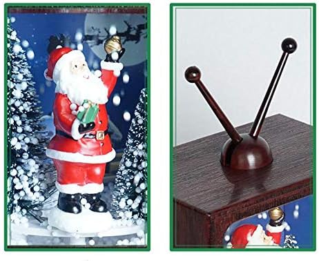 Primst Божиќ Ретро снежни глобуси Музичка кутија со светлина, ТВ форма на Божиќна декорација со USB и батерија што е управувана
