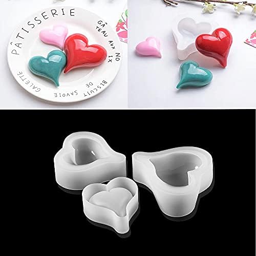 Lidiya AC925 3D Love Heart Heart Shape Silicone Molds торта пудинг декорација епоксидна смола калапи за DIY накит за правење смола занаетчиски